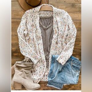 Confetti Cardigan. Never worn. Size one size but fits like medium